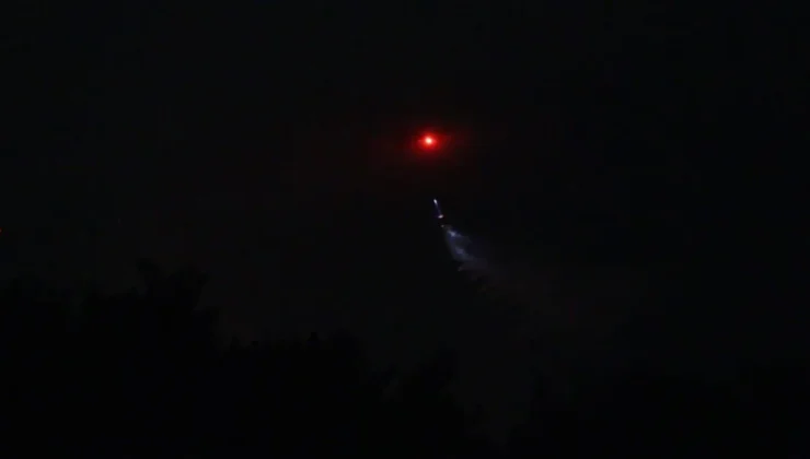 GECE GÖRÜŞLÜ HELİKOPTER YANGINA MÜDAHALE!