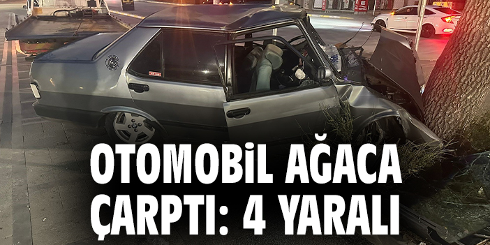 Otomobil ağaca çarptı: 4 yaralı