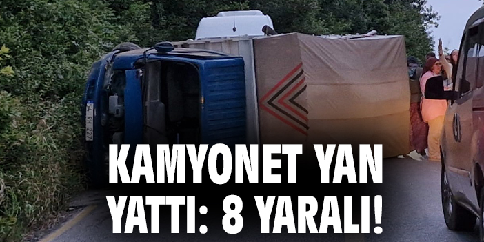 Dikmen grup yolunda kamyonet devrildi: 8 yaralı!