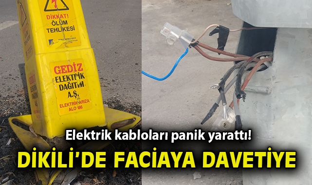 İzmir’de Açık Elektrik Kabloları Tehlike Saçıyor