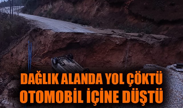 Yolda Çökme: Araç Çukura Düştü, Şans Eşlik Etti!