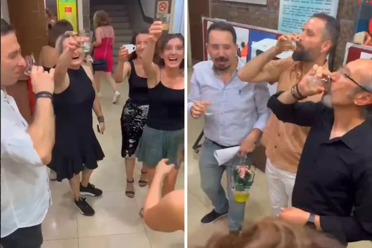 Okul Mezuniyetinde Şampanya Krizi!