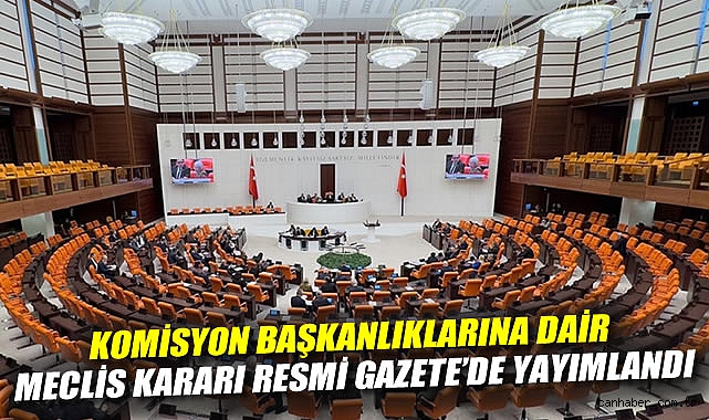 TBMM’de Yeni Komisyon Başkanları Belirlendi