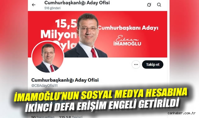 İmamoğlu’na İkinci Erişim Engeli: Yeni Hesap Açıldı!