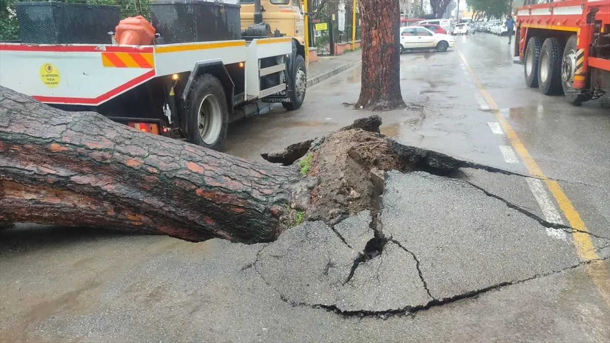 Ödemiş’te Fırtına, Okulun Duvarını Sardı!