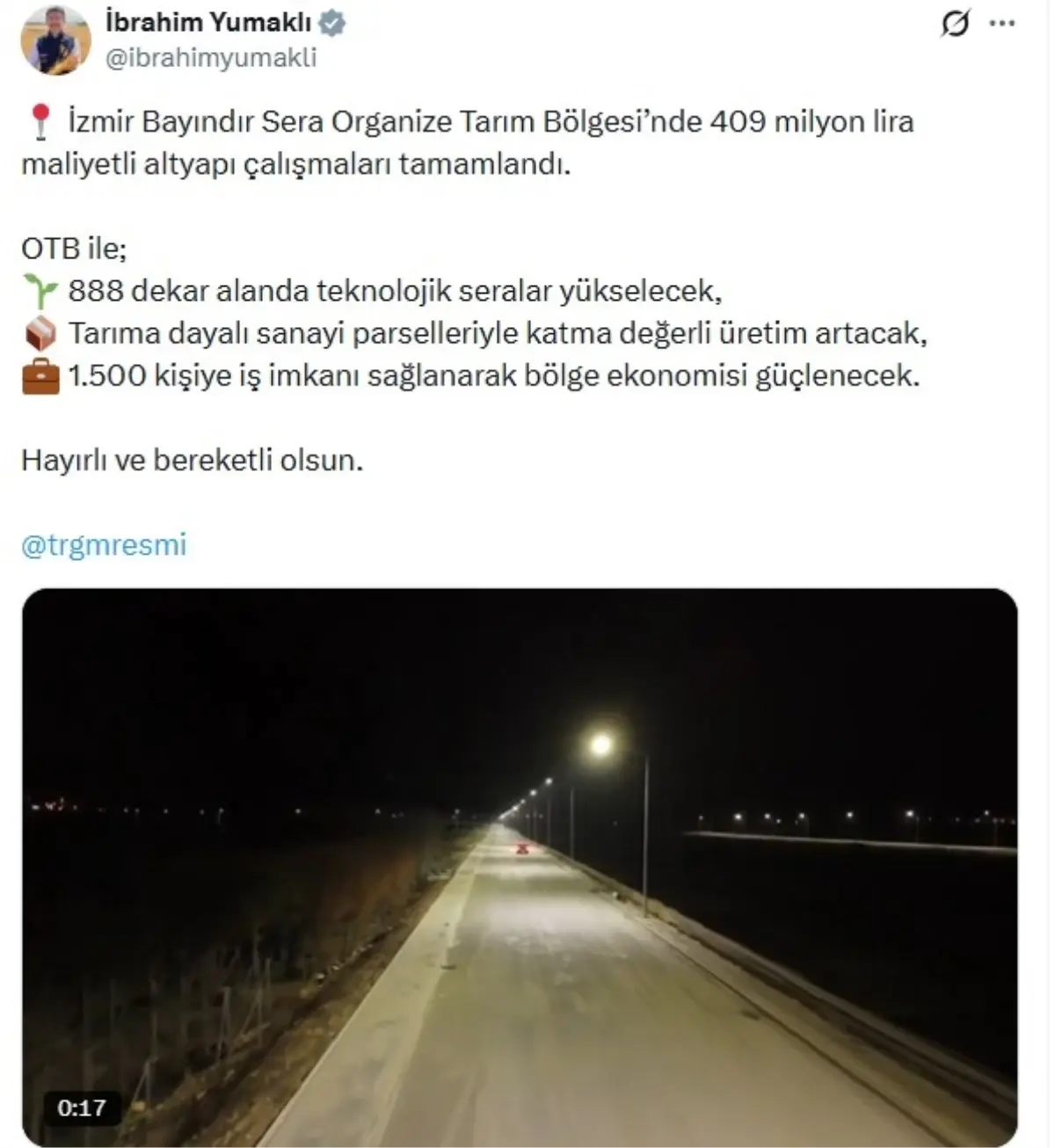 İzmir Bayındır’da 409 Milyonluk Tarım Yatırımı!