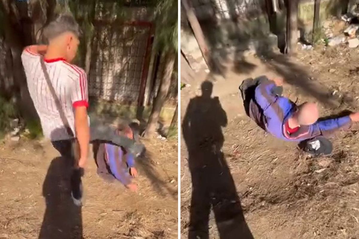 Savunmasız Yaşlı Adamı Tekmeleyen Gençler Şokta!